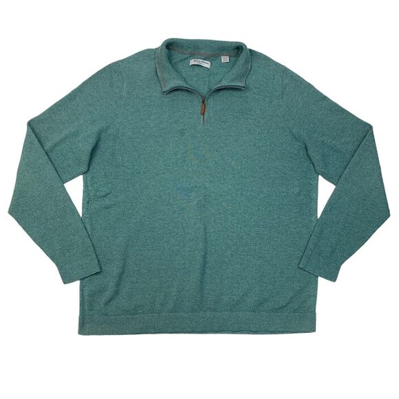 Tommy Bahama Sweater Mens 2XLT Tall Icy Green Coolside Islandzone Cotton Blend - Picture 1 of 13